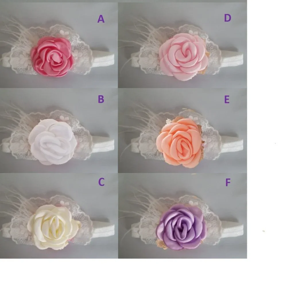 Ivory Pink floral Easter headband bow birthday hair photoshoot flower peach