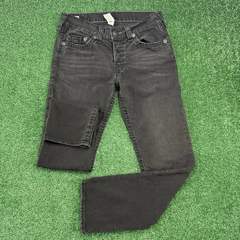 True Religion Geno Super T Men's Straight Denim Jeans Size 36x32 Black