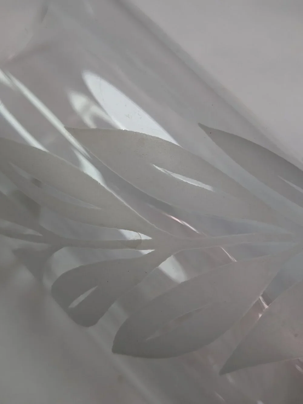 Vintage MCM Frosted White Leaf Highball Glasses 7