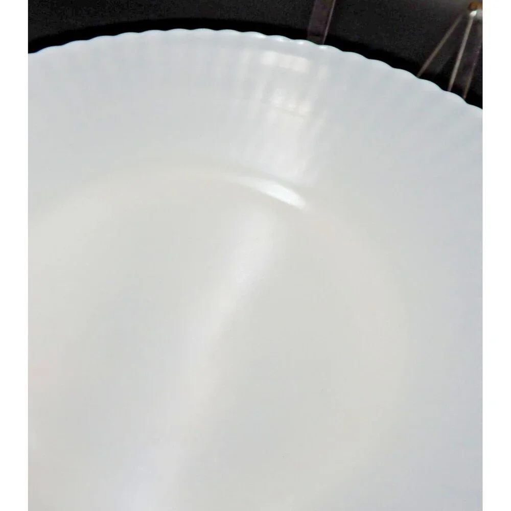 Macbeth Evans Monax Petalware 11 Inch White Milk Glass Dinner Cake Plate Salver
