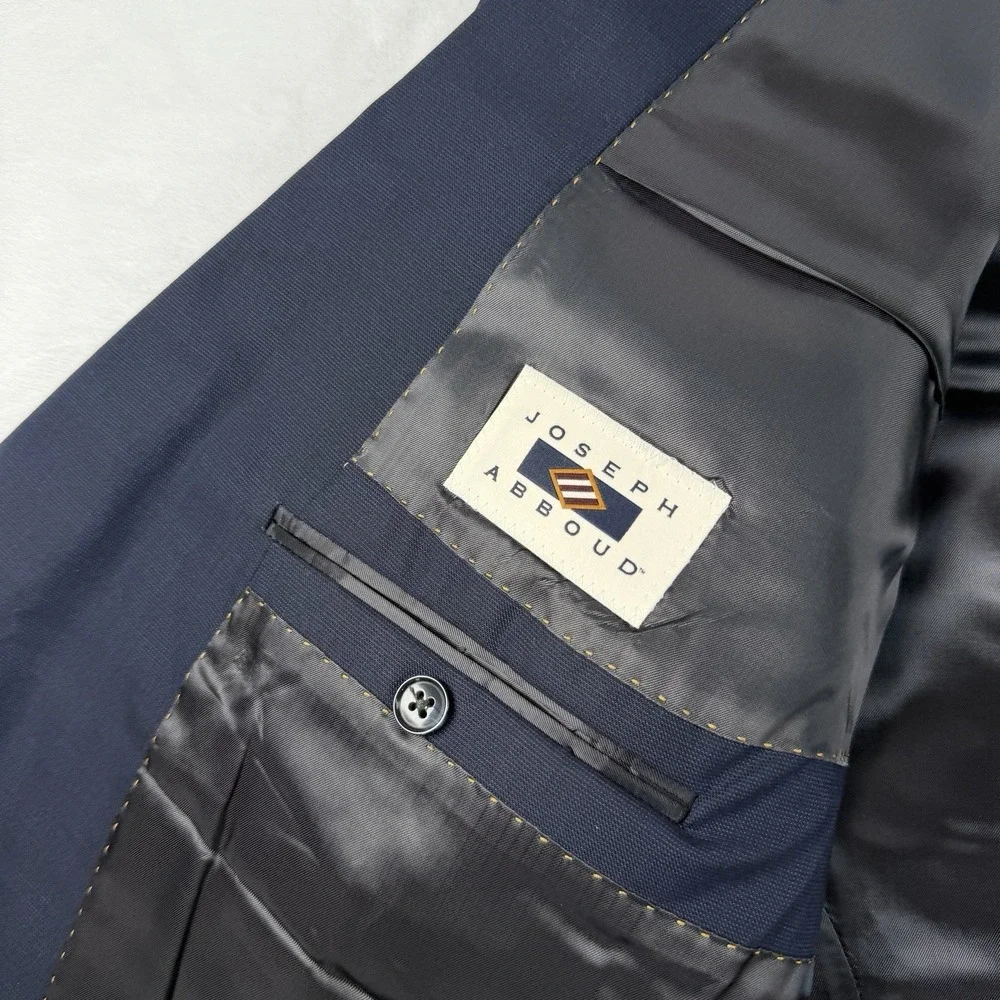 Joseph Abboud Marzotto Italy 2 Piece Suit Mens 52L Pants 44x32 Navy Big & Tall