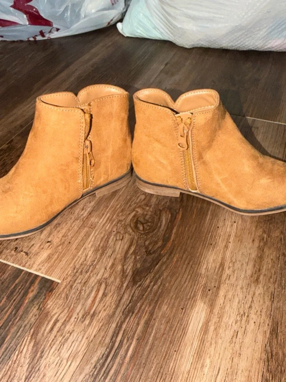 Suede Ankle Boots in Camel